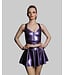 Metallic Purple Latex Cropped Top