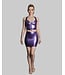 Metallic Purple Latex Cropped Top