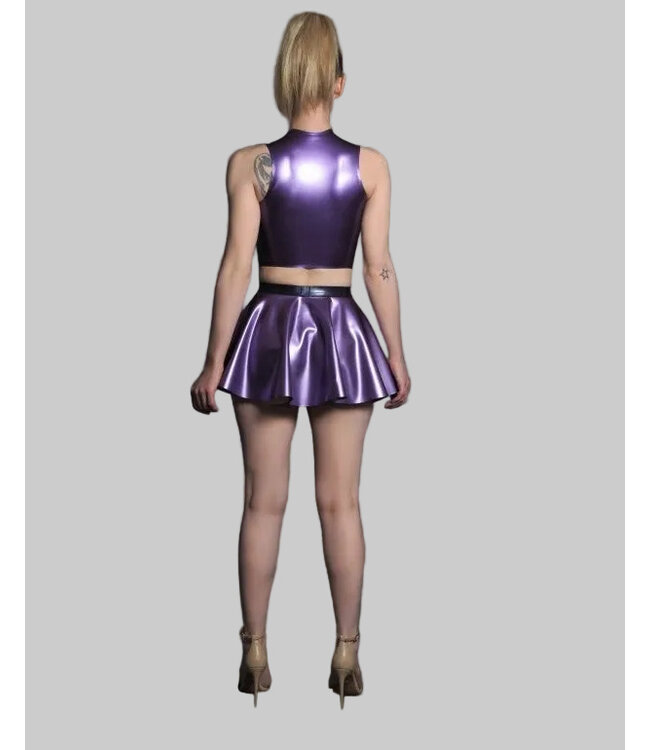 Metallic Purple Latex Cropped Top