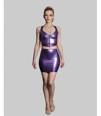 Peter Domenie Metallic Purple Latex Mini Skirt