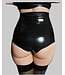 High Waisted Black Latex Panties