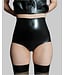 High Waisted Black Latex Panties