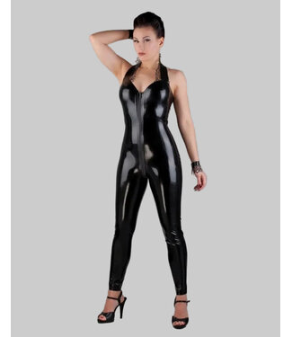 Peter Domenie Latex Sleeveless Catsuit with Latex Lace Detailing