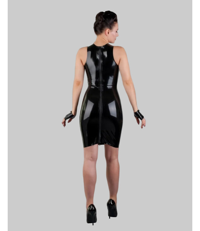 Black V-neckline latex Dress