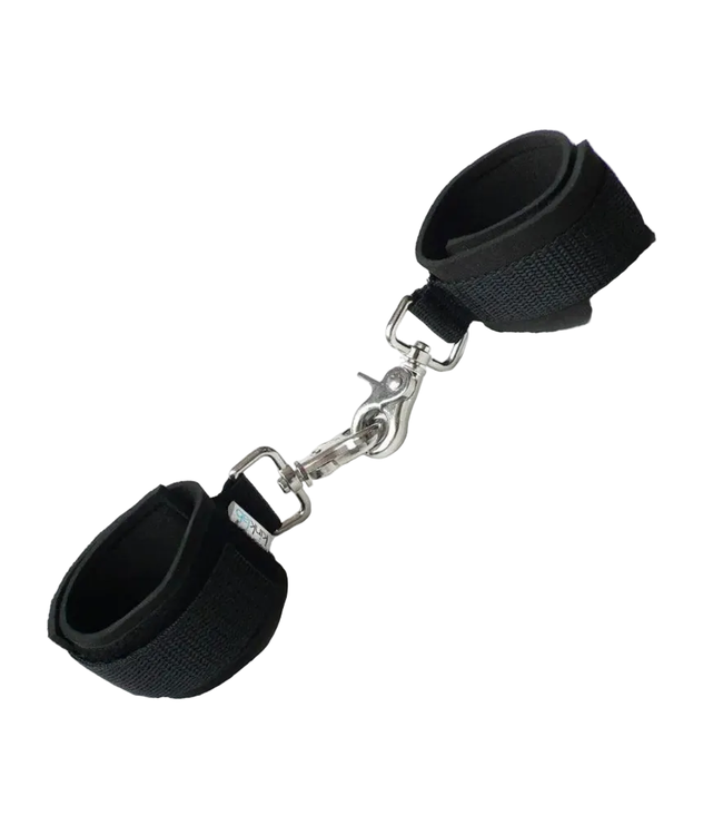 Kinklab Neoprene Black on Black Bondage Cuffs