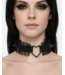 Black Lace and Spikes Heart Choker