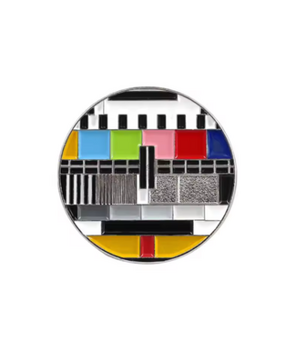 Kulla Oldie TV Test Rainbow Pin Badge
