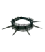 Black Spiked Leather Choker with Sheer Ruffle