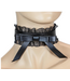 Black Leather Bow Choker with Lace Ruffle