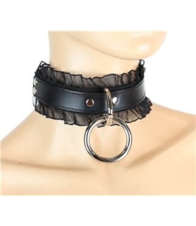 Lace and Leather O-Ring Choker