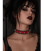 FPINC Spiked Zipper Leather Choker