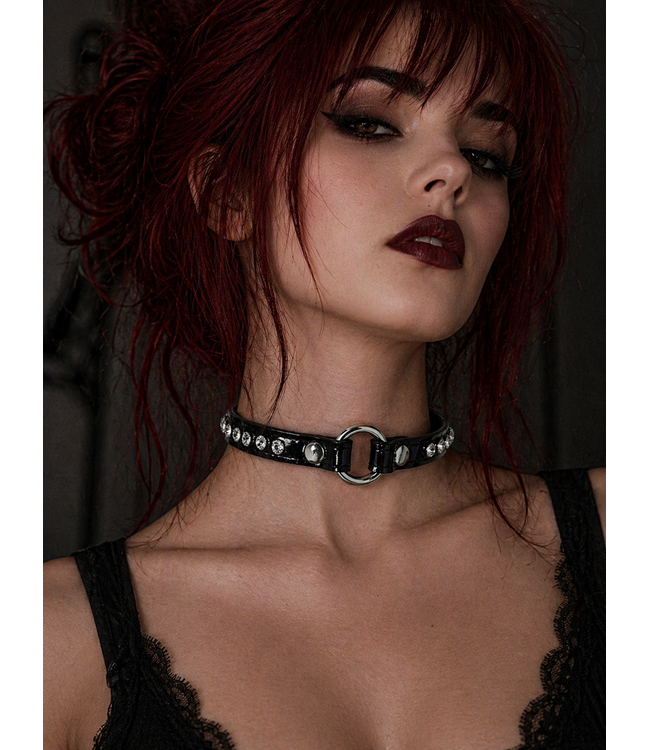 Rhinestone O-Ring Choker