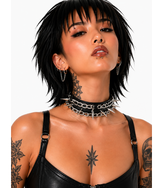 Funk Plus Goth choker with chain and spikes