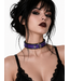 Thin Leather Strap Choker with D ring