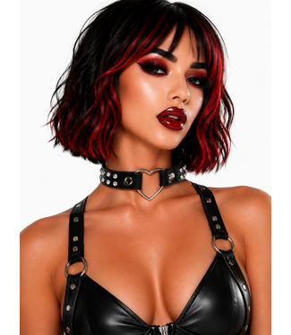 Funk Plus Double Rhinestone Heart Ring Choker