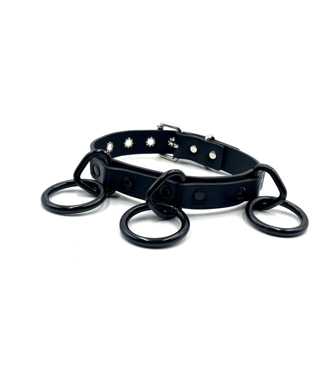 Bondage Collar with Black Loops