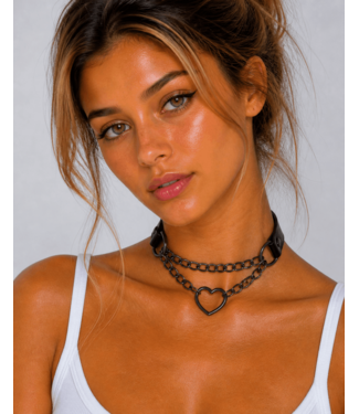 Kulla Heart You Choker with Black Chain