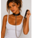 Kulla Black Collar with red hearts and leash