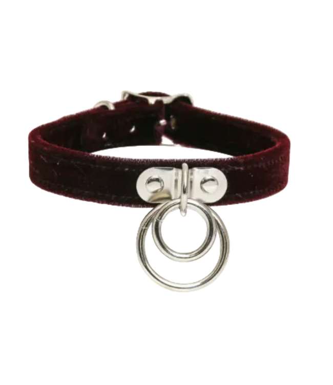 Velvet Double O-Ring BDSM Collar