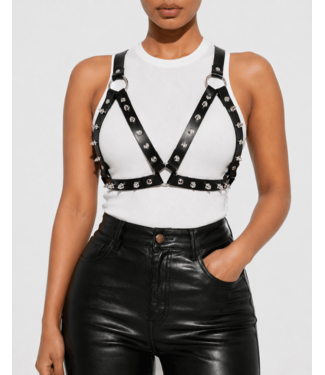 Funk Plus Spiked Leather Harness Bra