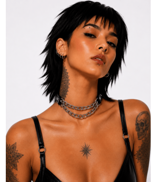 Funk Plus Kinky Leather and Chain Collar