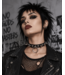 Leather O-Ring Spike Choker with Studs