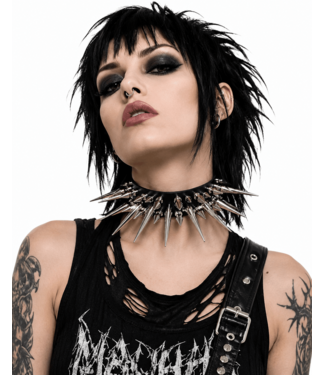 Funk Plus Heavy Triple Row Spike Choker Gothic Punk
