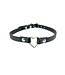 Silver Heart Thin Leather Choker