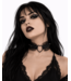 Black Lace and Spikes Heart Choker
