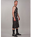 Sleeveless top with four buckles and front zipper