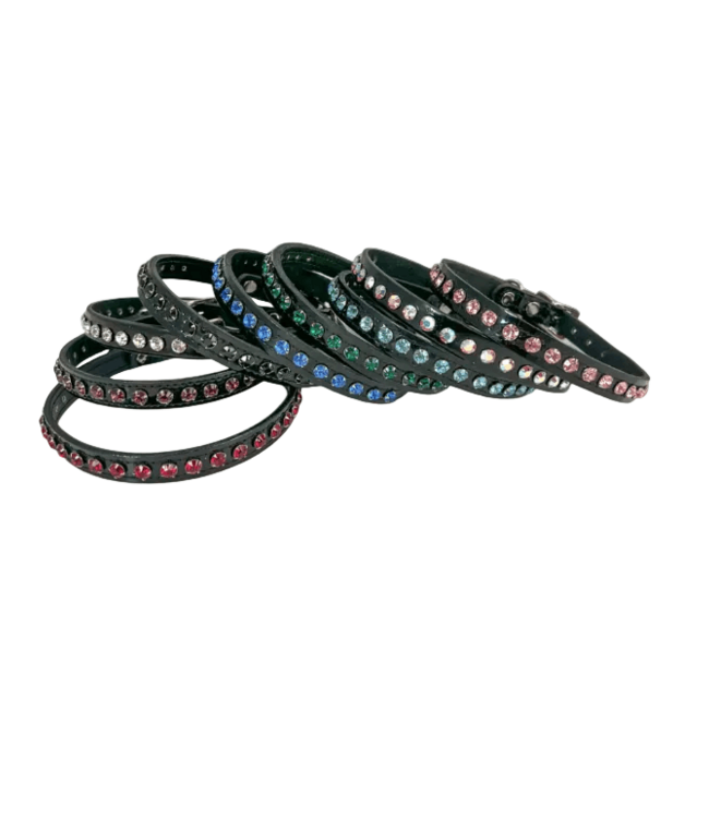 Black Patent Leather Rhinestone Choker