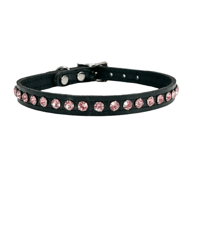 Black Patent Leather Rhinestone Choker
