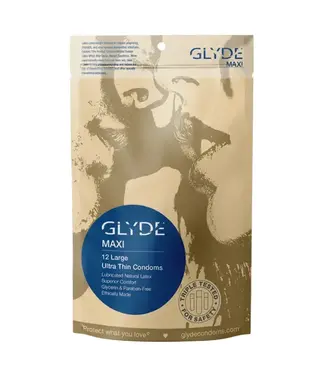 Glyde Glyde Maxi Large XL Latex Condoms Ultra Thin 12 Pack Comfort