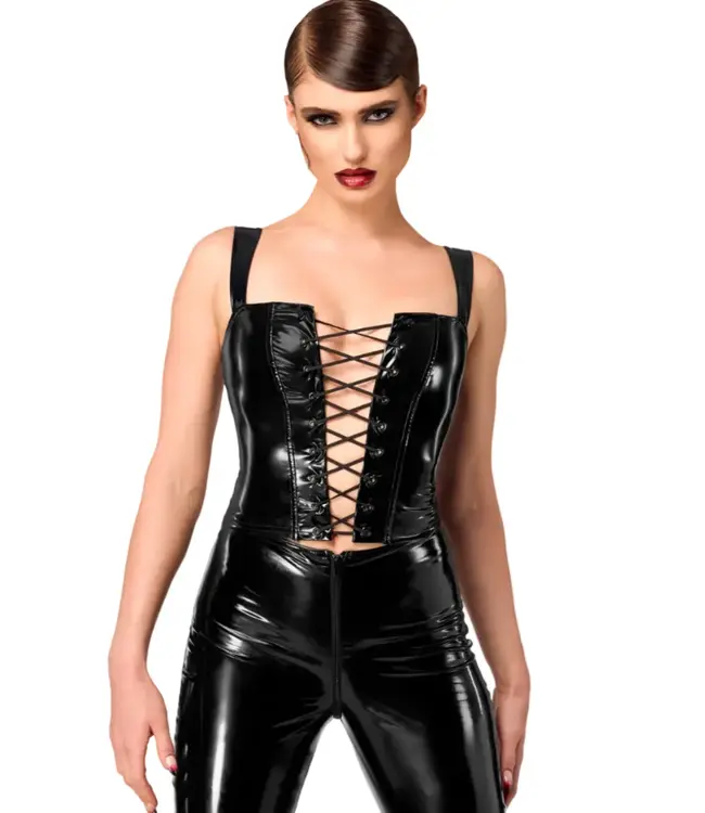 Dominae Lacefront Women's PVC Corset Top