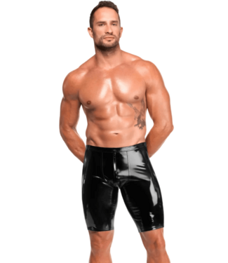 Noir Handmade Mens Fetish PVC Biker Shorts