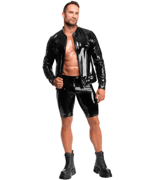 Mens Fetish PVC Biker Shorts