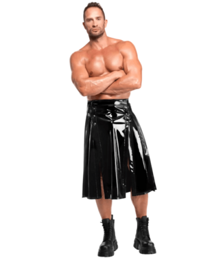 Noir Handmade Emipre Mens Fetish PVC Kilt
