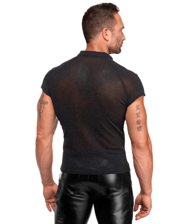 Onyx Sheer Mens Fetish Polo Shirt