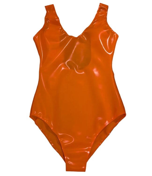 Latex Scoop Neck Swimsuit