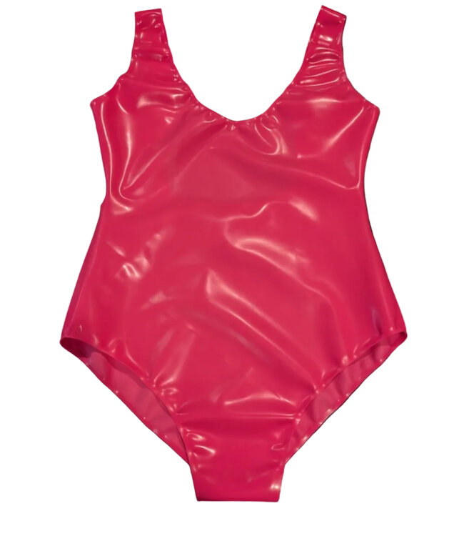 Latex Scoop Neck Swimsuit