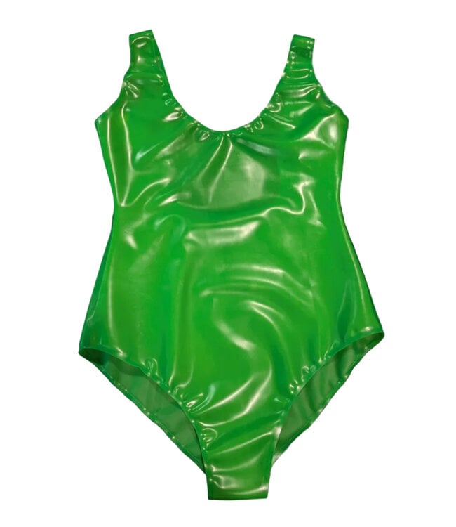 Latex Scoop Neck Swimsuit