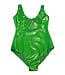 Latex Scoop Neck Swimsuit
