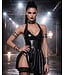 Black Wetlook Plunge Dress