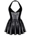 Black Wetlook Plunge Dress