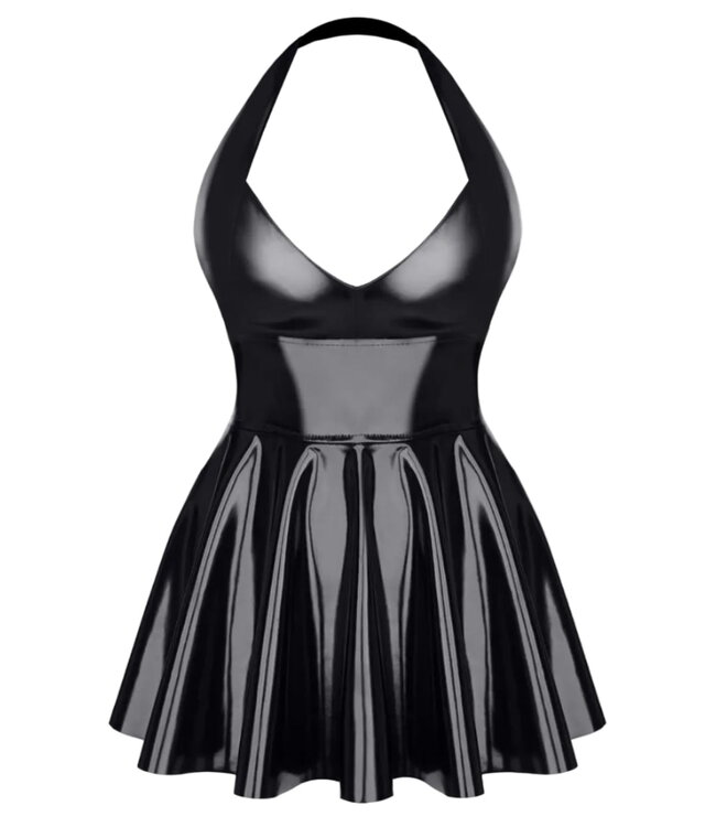 Black Fetish PVC Plunge Dress