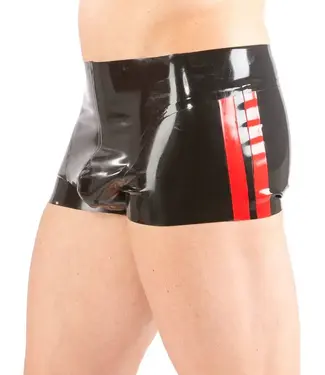 Honour Clothing Latex Rubber Sports Shorts  with Red Stripes
