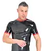 Men's Latex Stripe T-Shirt Black & Red