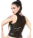 Black Latex Zip Sleeveless Top