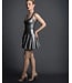 Silver Latex Dress with Flared Skirt