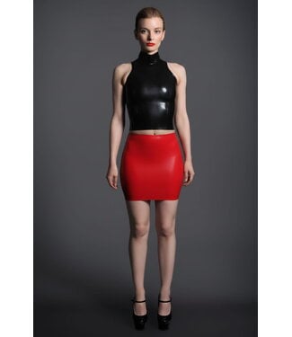 Peter Domenie Red Latex Mini Skirt
